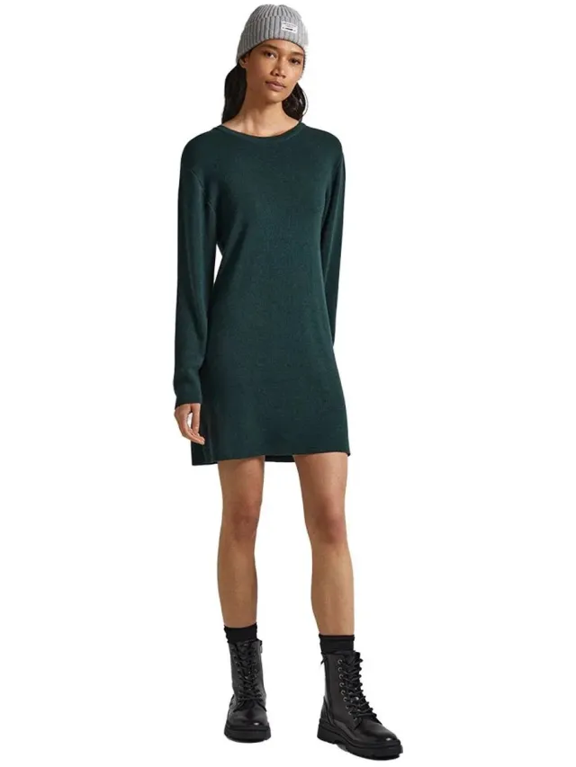 Pepe Jeans Darice Lang Mouw Jurk Groen XL Vrouw Regent Green
