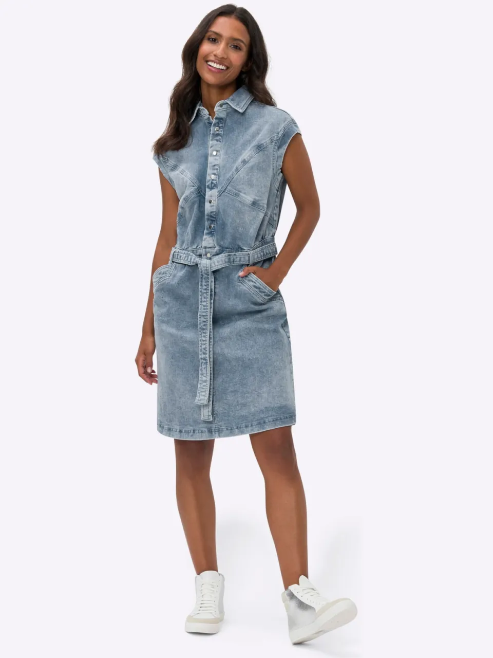 Jeansjurk blue-bleached