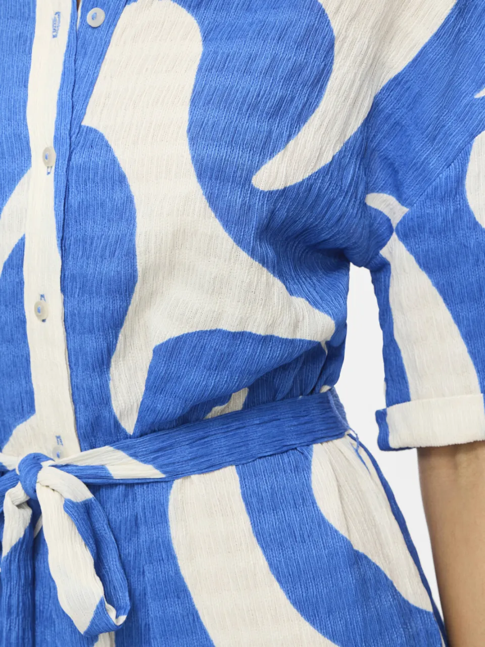 Vila blousejurk blauw/ecru, foto 4