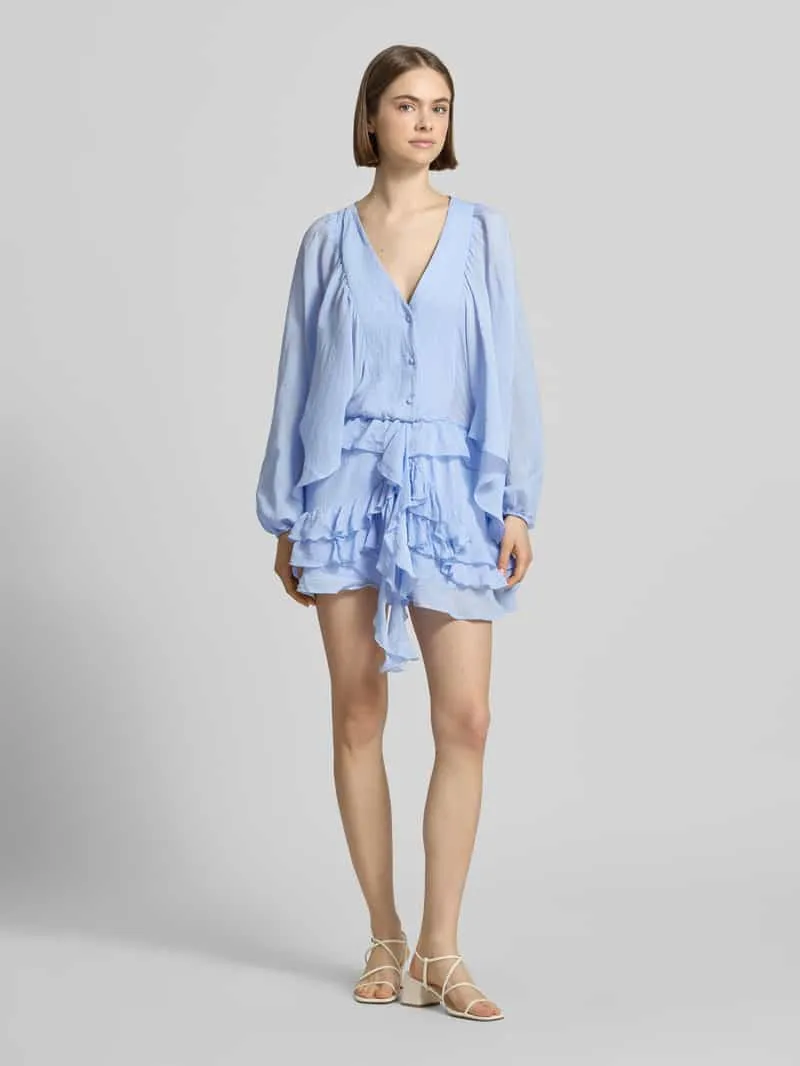 Gina Tricot mini-jurk met ruches lichtblauw, foto 4