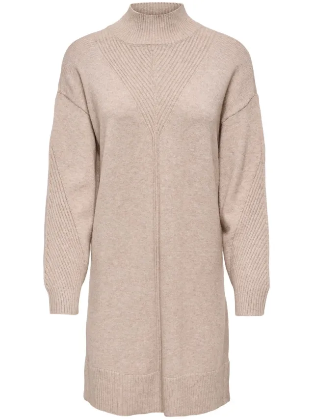 Only ONLPRINCESS LS HIGHNECK DRESS KNT NOOS - Meisjes - Mini jurken Mocha Meringue