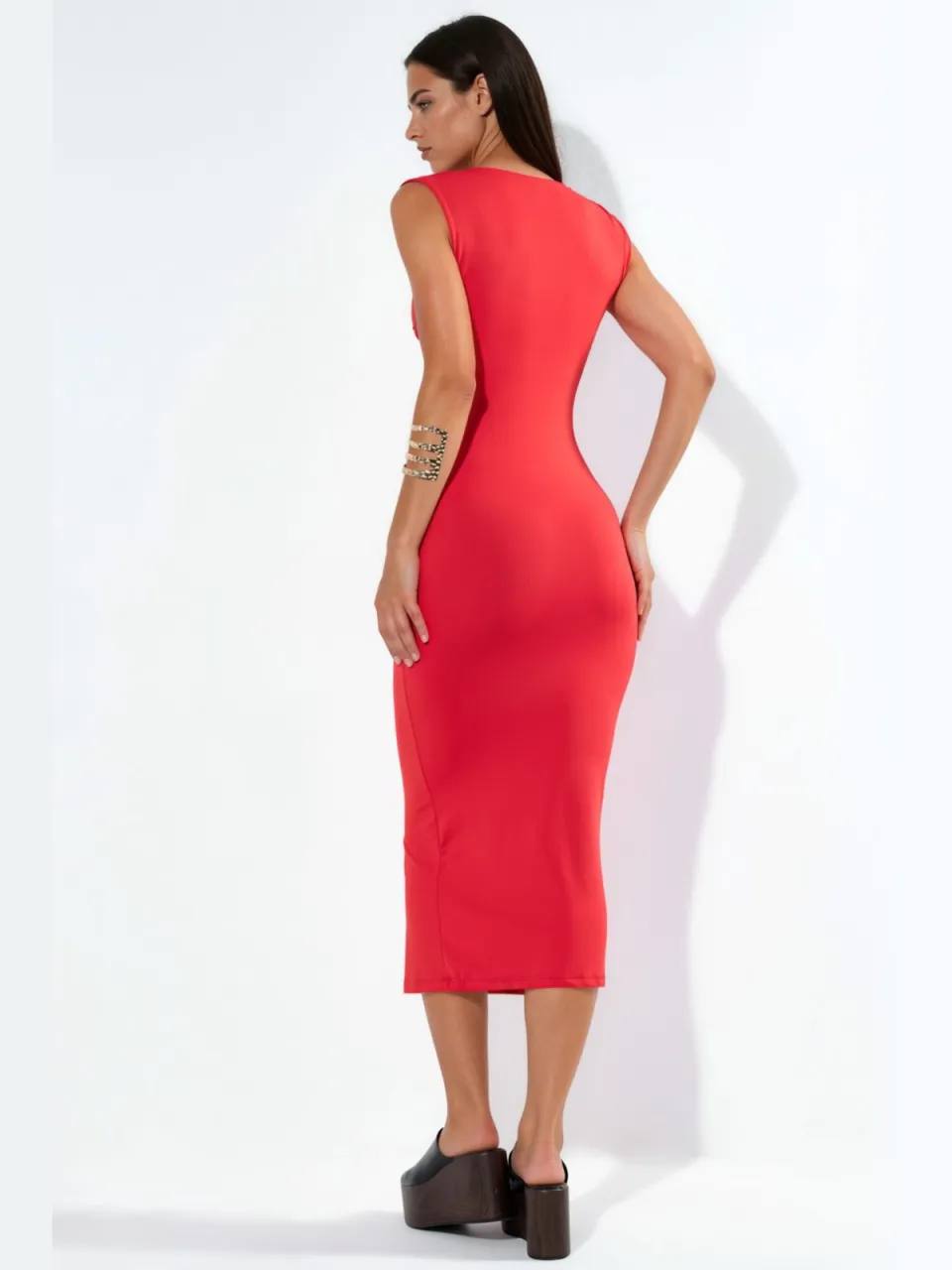 Busem Mouwloze Maxi Jurk rood, foto 2
