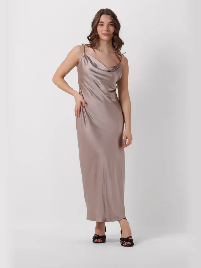Notre-V Satin Strap Dress Jurken Dames - Rok - Jurk - Taupe