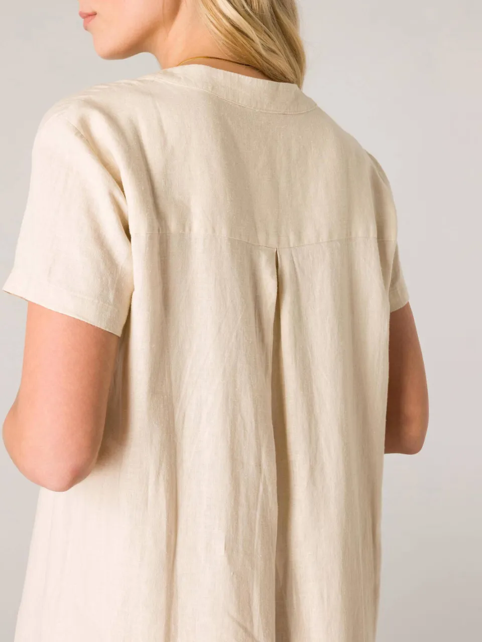 Base Level jurk met linnen Yacin beige, foto 7
