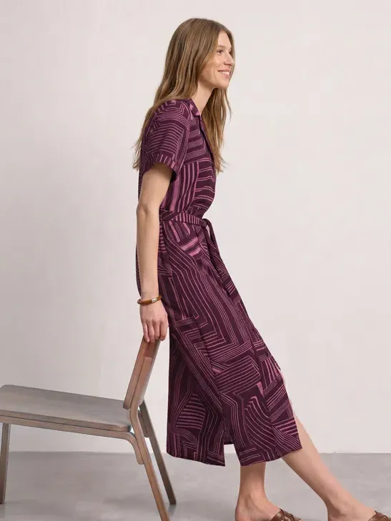 Street One Midi-jurk met bowlingkraag Pink