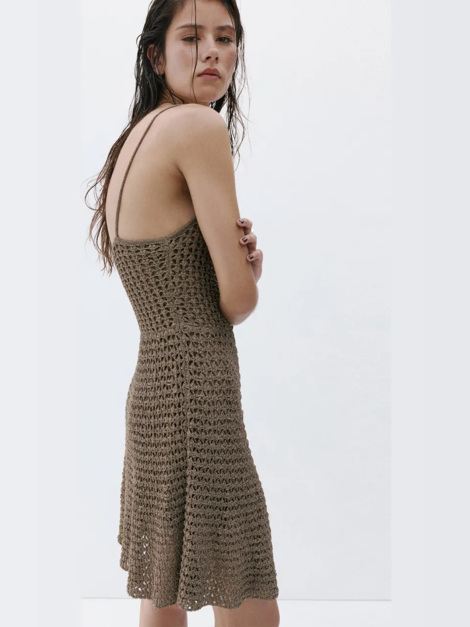 Mango mini jurk - goud, foto 4