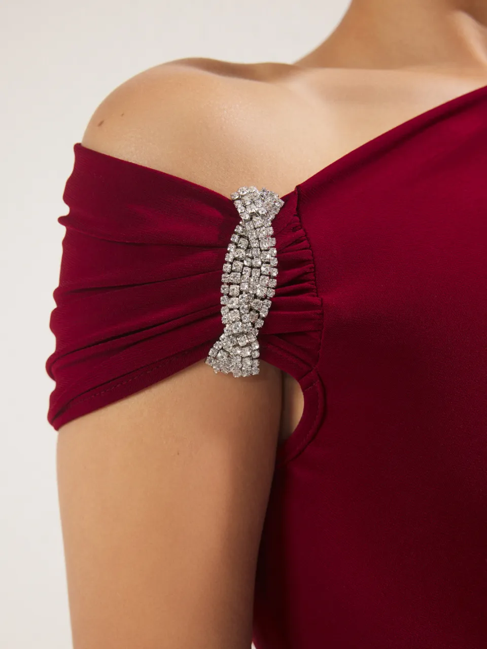 Trendyol TRENDYOLMİLLA Dames Bordeaux Effen Maxi Mouwloos Diploma-uitreiking / Gala Recht Avond & Gala Jurk, foto 2