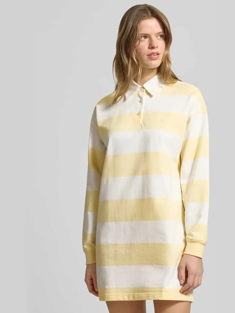 Calvin Klein Mini-jurk met polokraag model 'Varsity' wit, foto 4