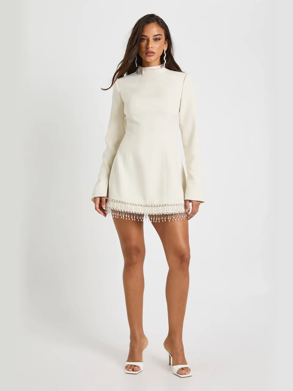 boohoo Dames Grown On nek trim zoomshift Crème