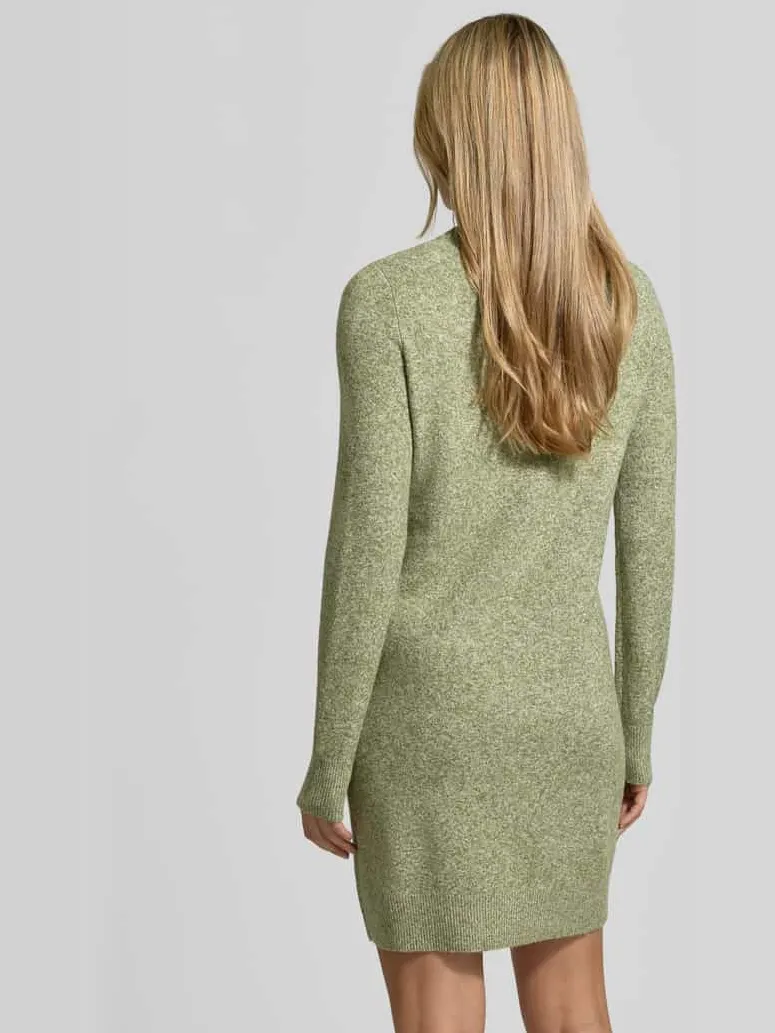 Vero Moda Getailleerde tricotjurk met ronde hals model 'DOFFY' groen gemêleerd, foto 4