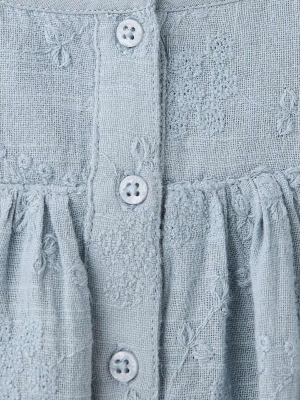 Mango korte A-lijn babyjurk met borduursel blauw, foto 5
