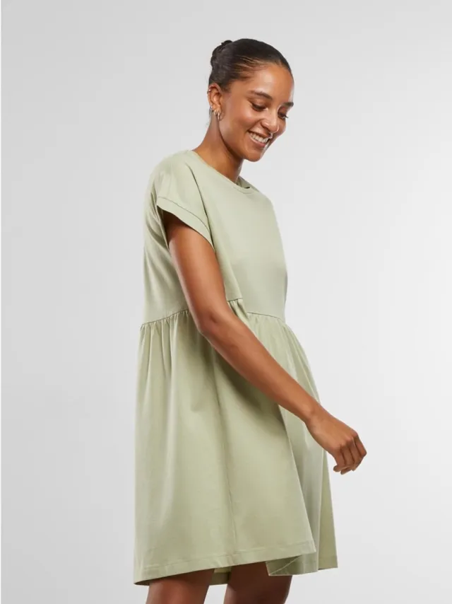 Urban Classics Organic Empire Valance Tee Korte jurk - L - Groen