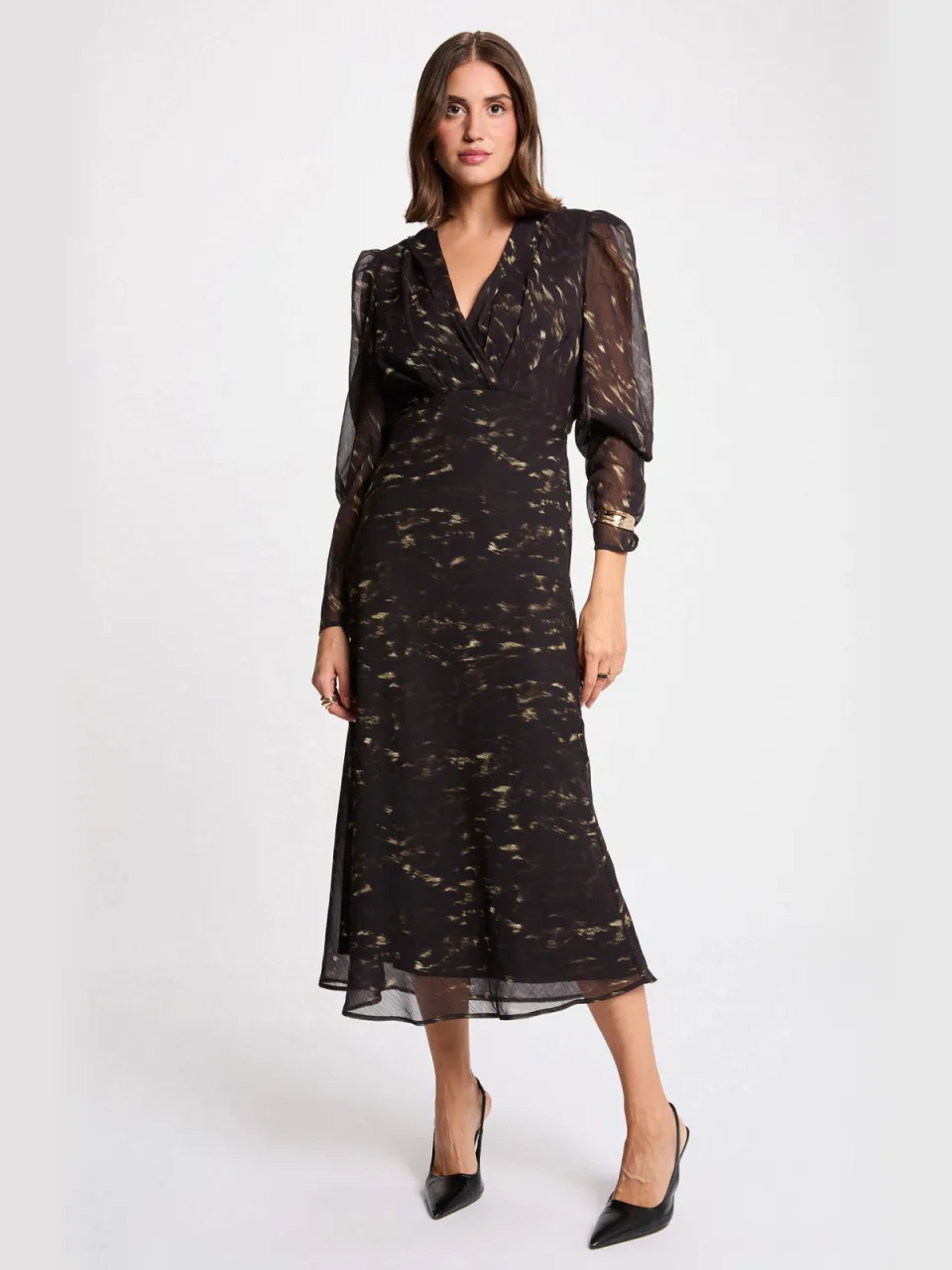 Morgan midi jurk zwart MULTICO