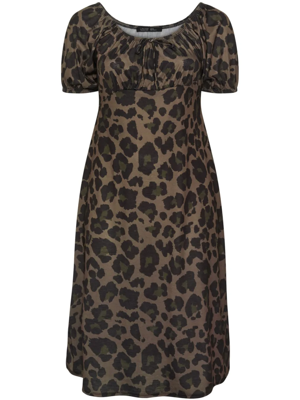 Limited Collection Bruine Luipaard Jurk Met Striksluiting Bij De Hals, foto 2