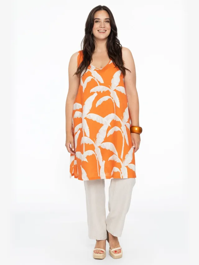 Yoek Jurk A-lijn PALM TREE | Oranje, foto 2