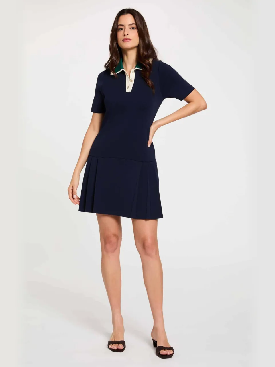 Morgan korte jurk - marineblauw, foto 3