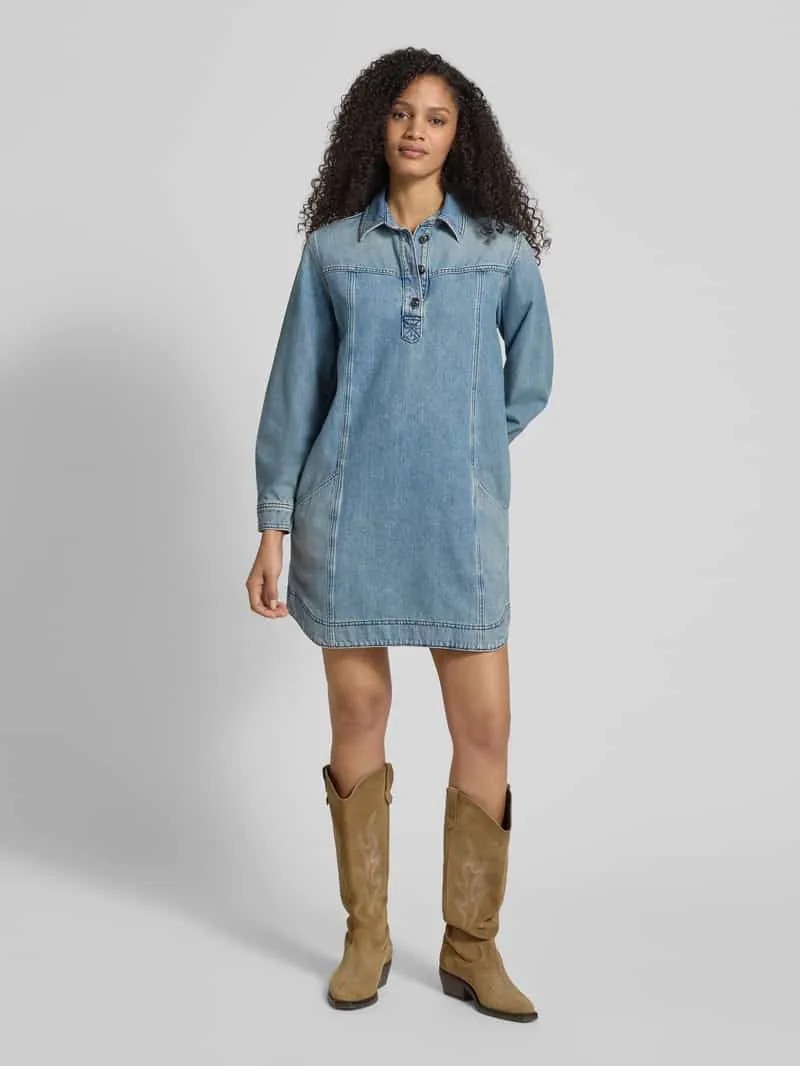 BA&SH Denimjurk met knoopsluiting model 'TONA' Lichtblauw