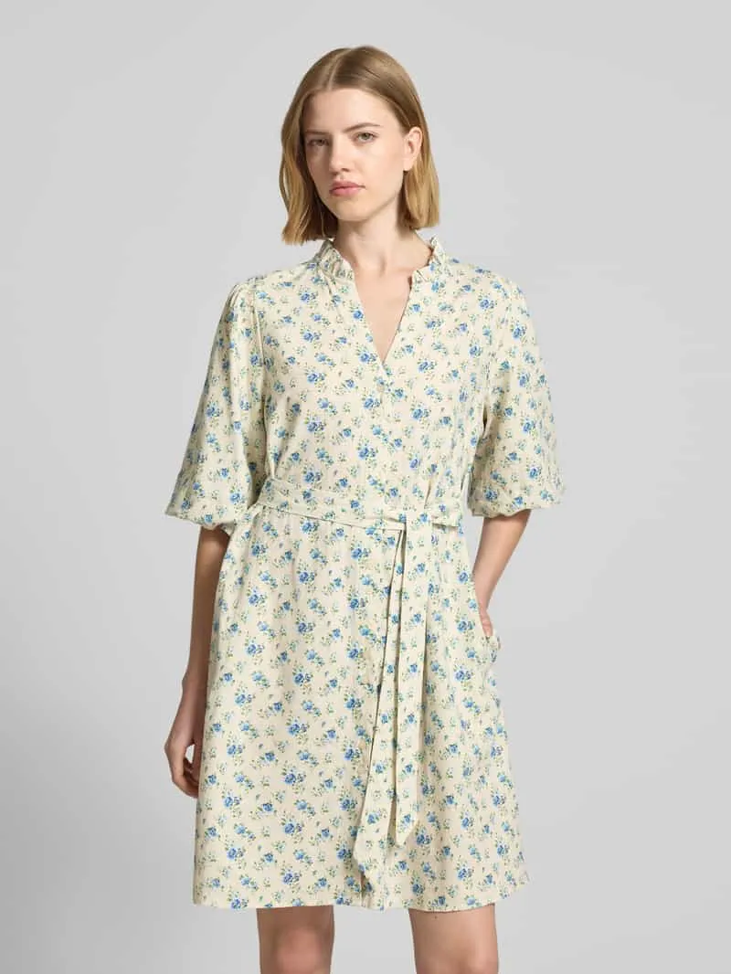 MSCH Copenhagen Knielange jurk van linnenmix model 'Solfried' offwhite, foto 4