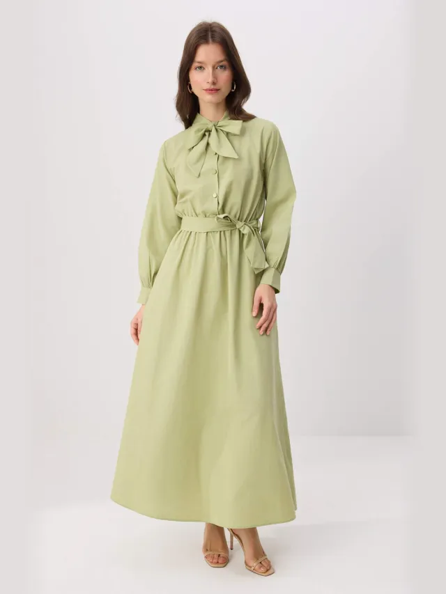 Trendyol Modest Dames Groen Effen Maxi Lang A-lijn Modest Jurken