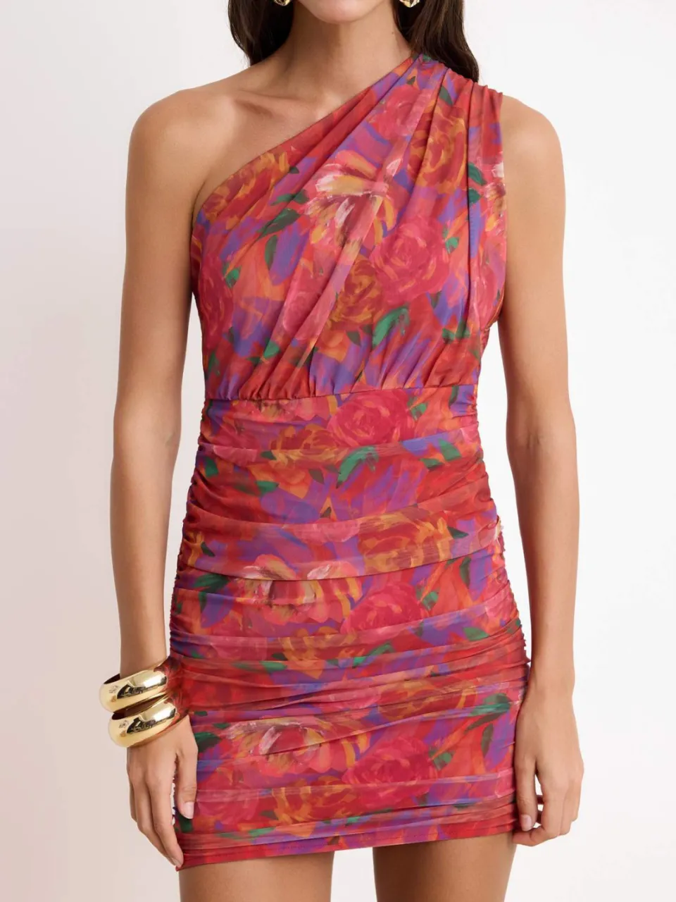 Trendyol TRENDYOLMİLLA Dames Meerkleurig Bloemen Kort / Mini Mouwloos Stijlvol/Avond Bodycon Jurken veelkleurig, foto 2