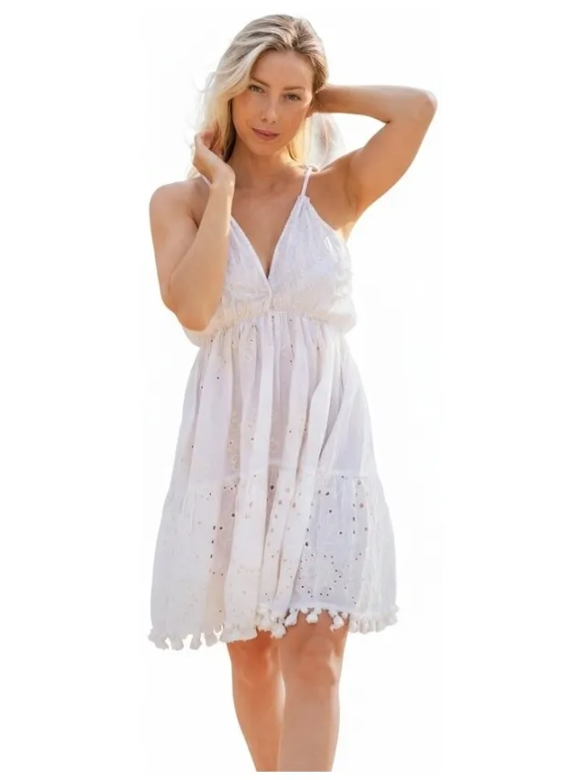 Isla Bonita By Sigris Korte Jurk Isla Bonita By Sigris Korte Jurk Wit