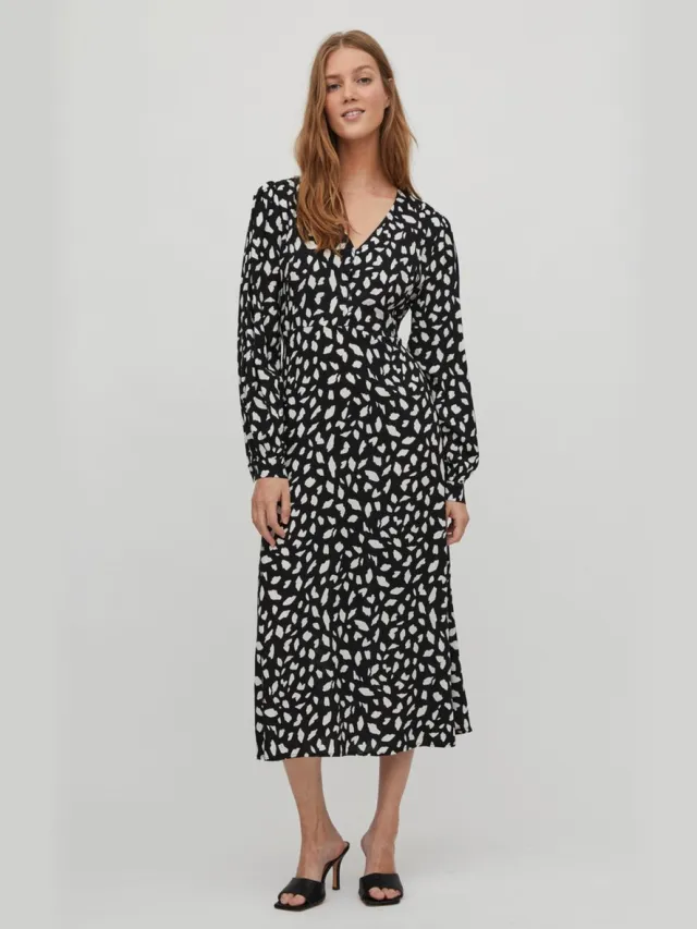 Vila VIPAYA L/S MIDI DRESS/SU - NOOS - Dames - Maxi jurken Black