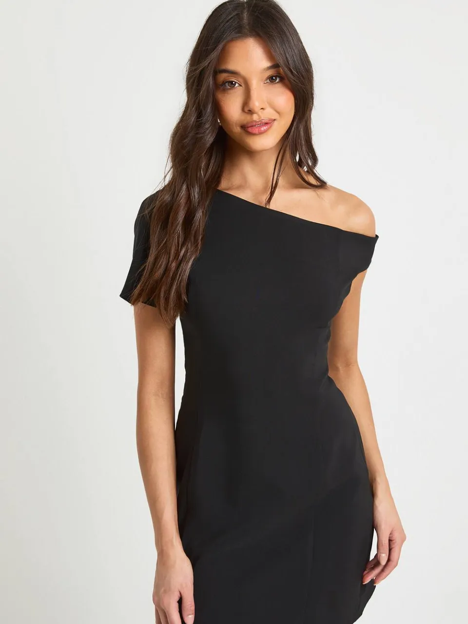 boohoo Dames Schouderloze mini-jurk met naaddetails zwart, foto 3