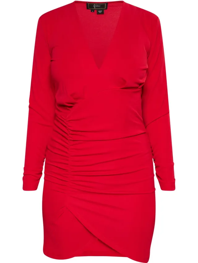 Faina Jersey mini-jurk rood