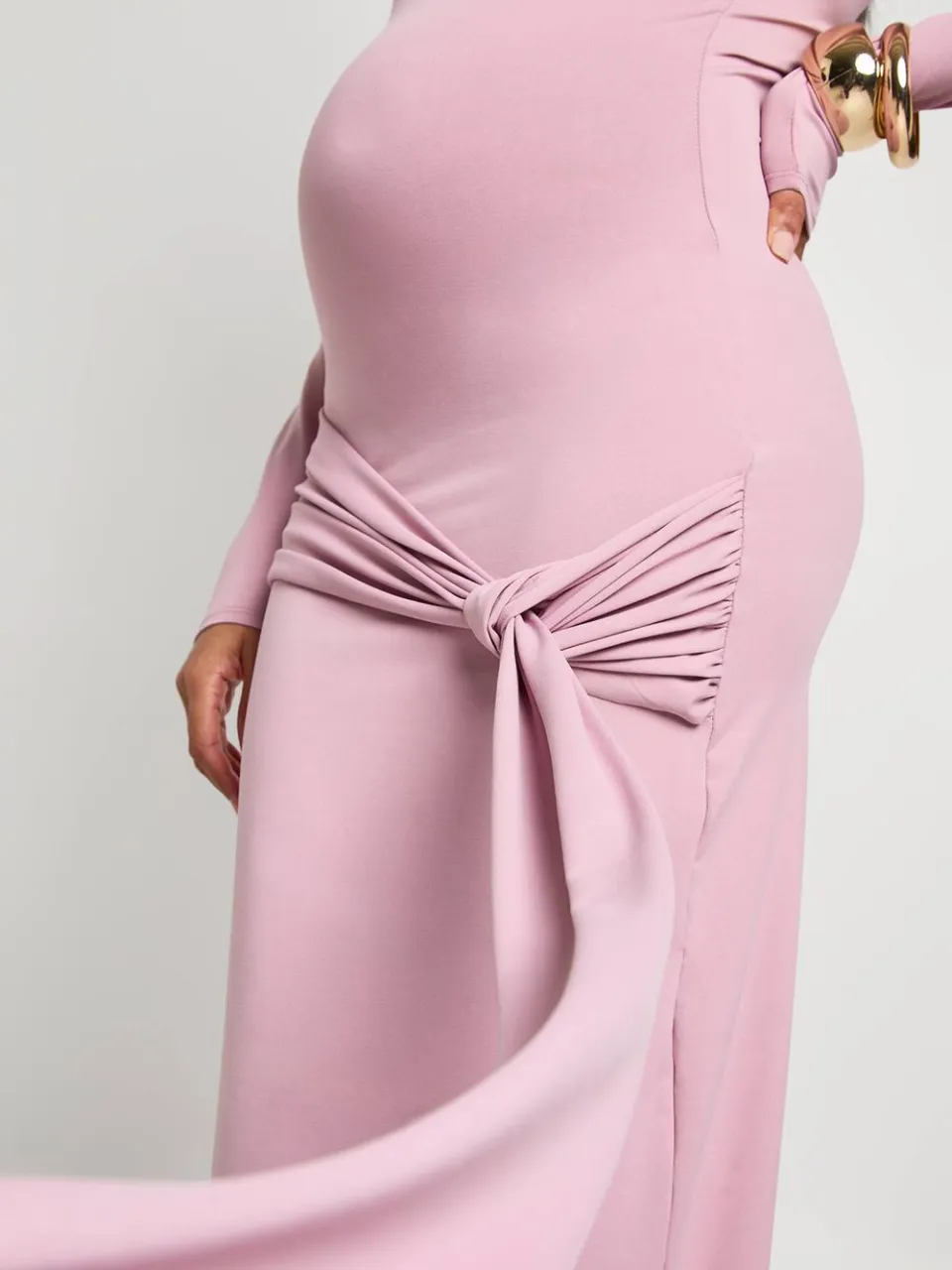 boohoo Dames Zwangerschap Onderbuik Tie Drop Zoom Maxi mauve, foto 2