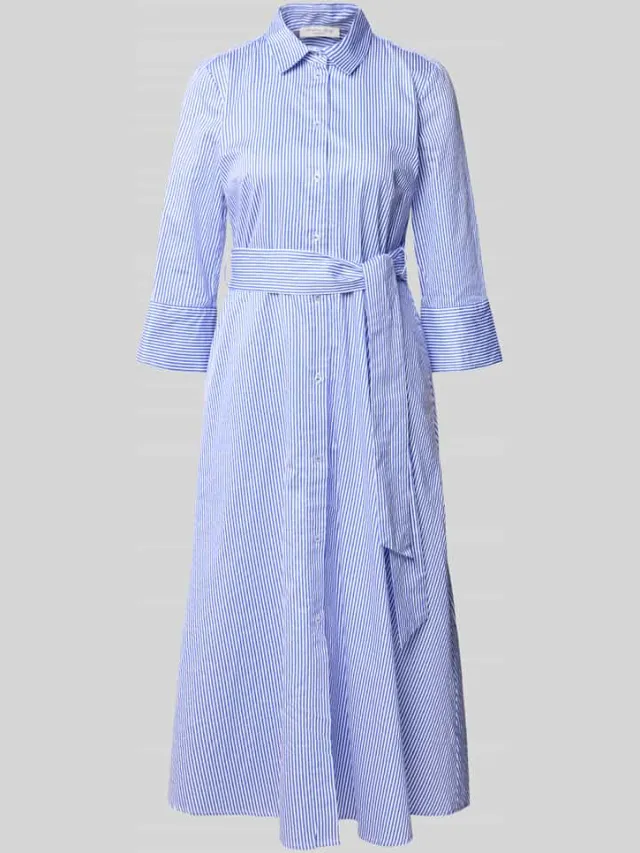 Christian Berg Woman midi-jurk met overhemdkraag bleu, foto 2