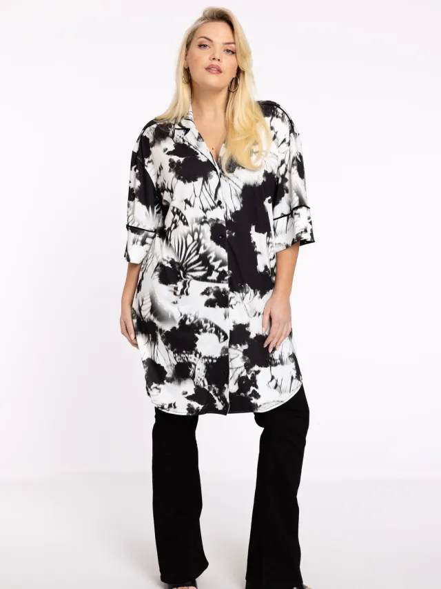 Yoek Blouse-jurk HANNELORE | Zwart