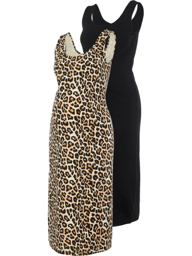 Mamalicious MLSANNIE SL MIDI DRESS 2-P - Dames - Mini jurken Black