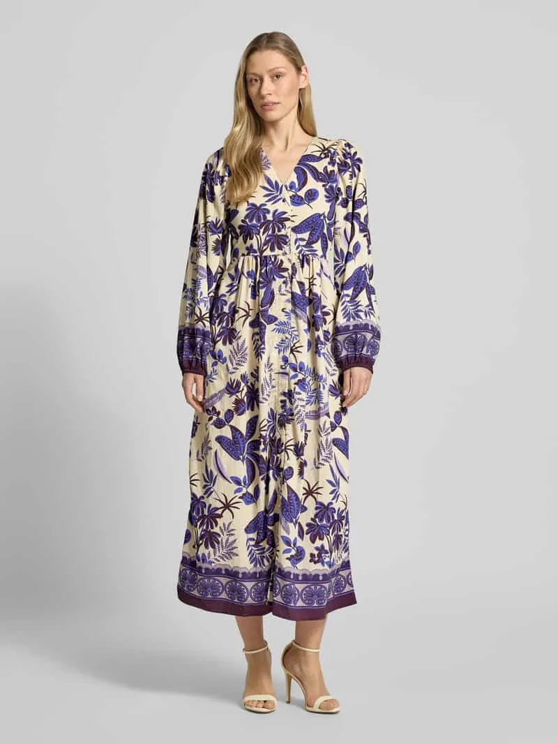 Lollys Laundry Midijurk van viscosemix model 'Sarai' Paars