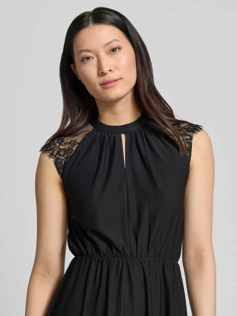 Vero Moda Getailleerde vrijetijdsjurk met kanten afwerking model 'MILLA' zwart, foto 4