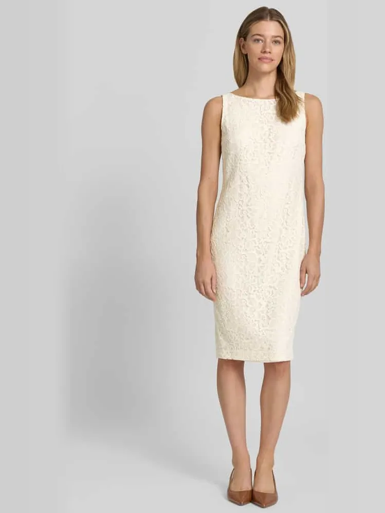 Lauren Ralph Lauren Nauwsluitende cocktailjurk van mix van viscose en katoen met katoen-aanteil Beige