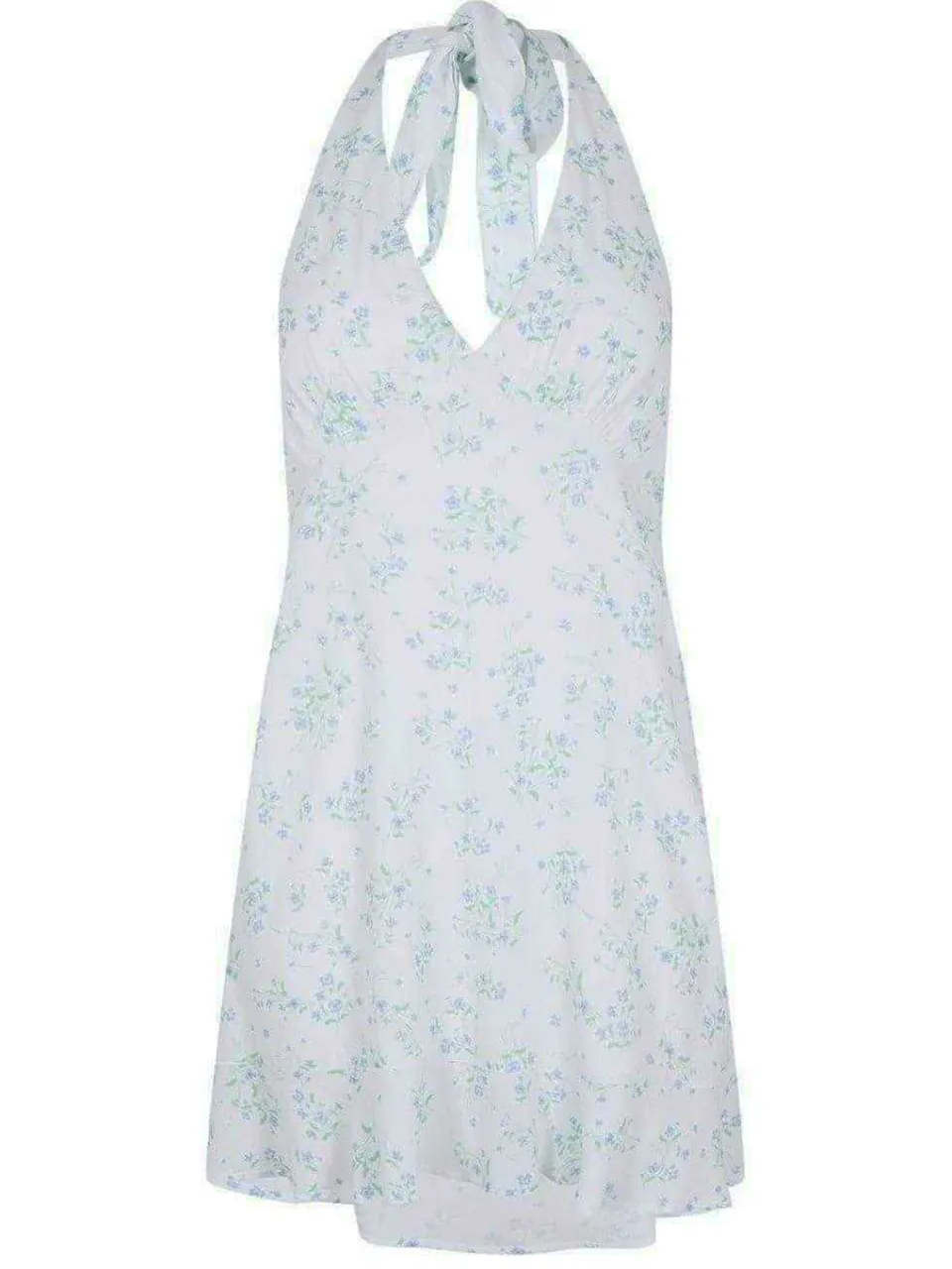 Jack Wills Mini-jurk met bloemenprint en halternek voor dames (Wit/blauw), foto 2