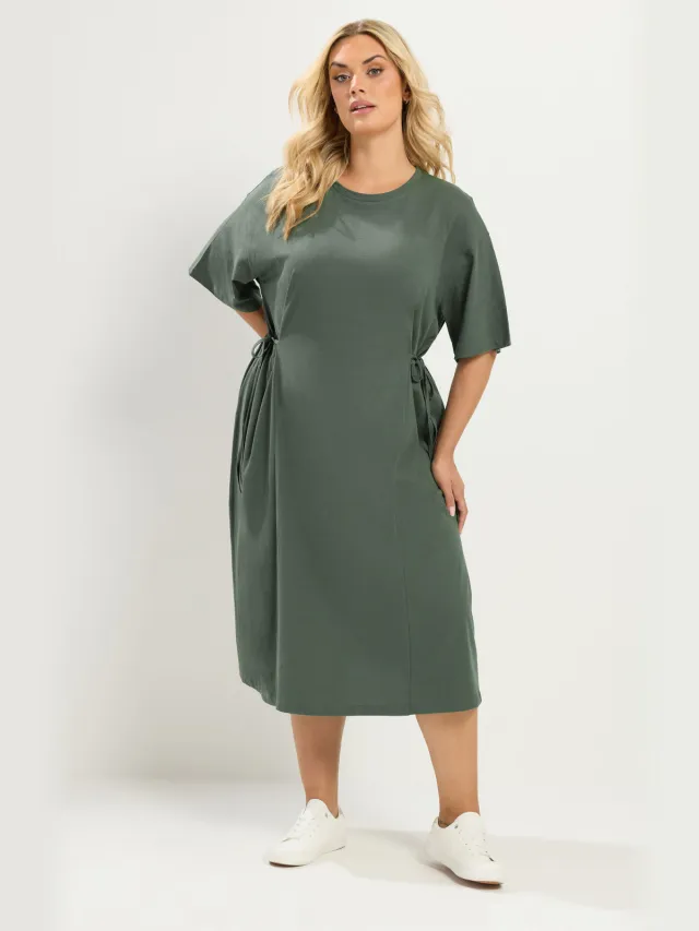 Yours Kakigroene Midijurk Met Bloemenprint Green