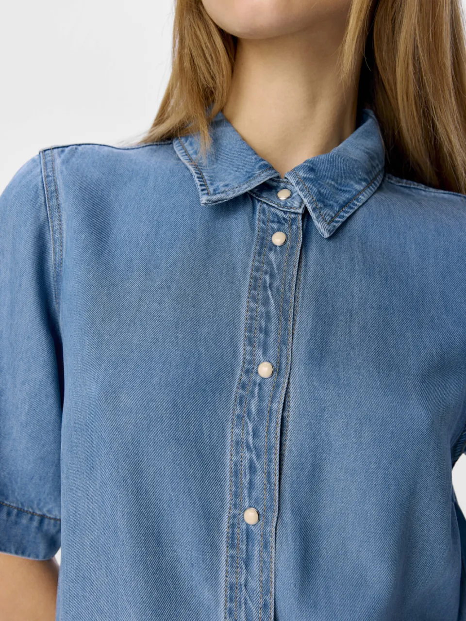 Object blousejurk light blue denim, foto 5