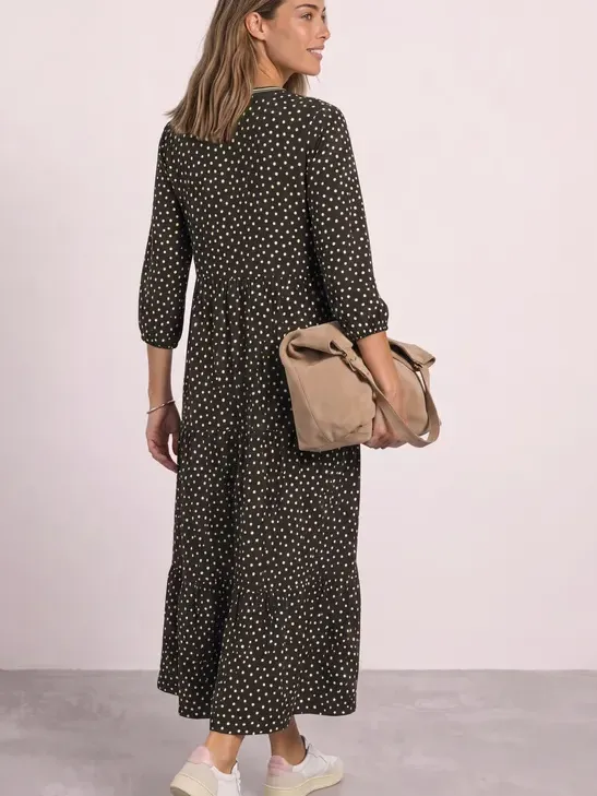 Street One Midi-jurk met V-hals en print bruin, foto 2