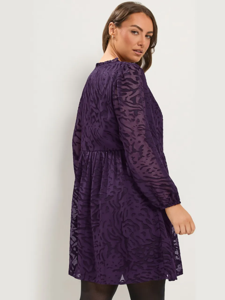 Yours Plus Size Burgundy Red Jacquard Dress-56, foto 2