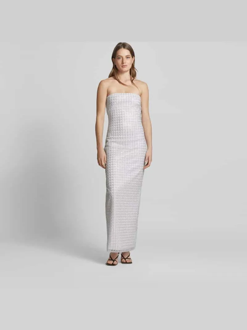 Rotate Off shoulder-jurk met siersteentjes Wit