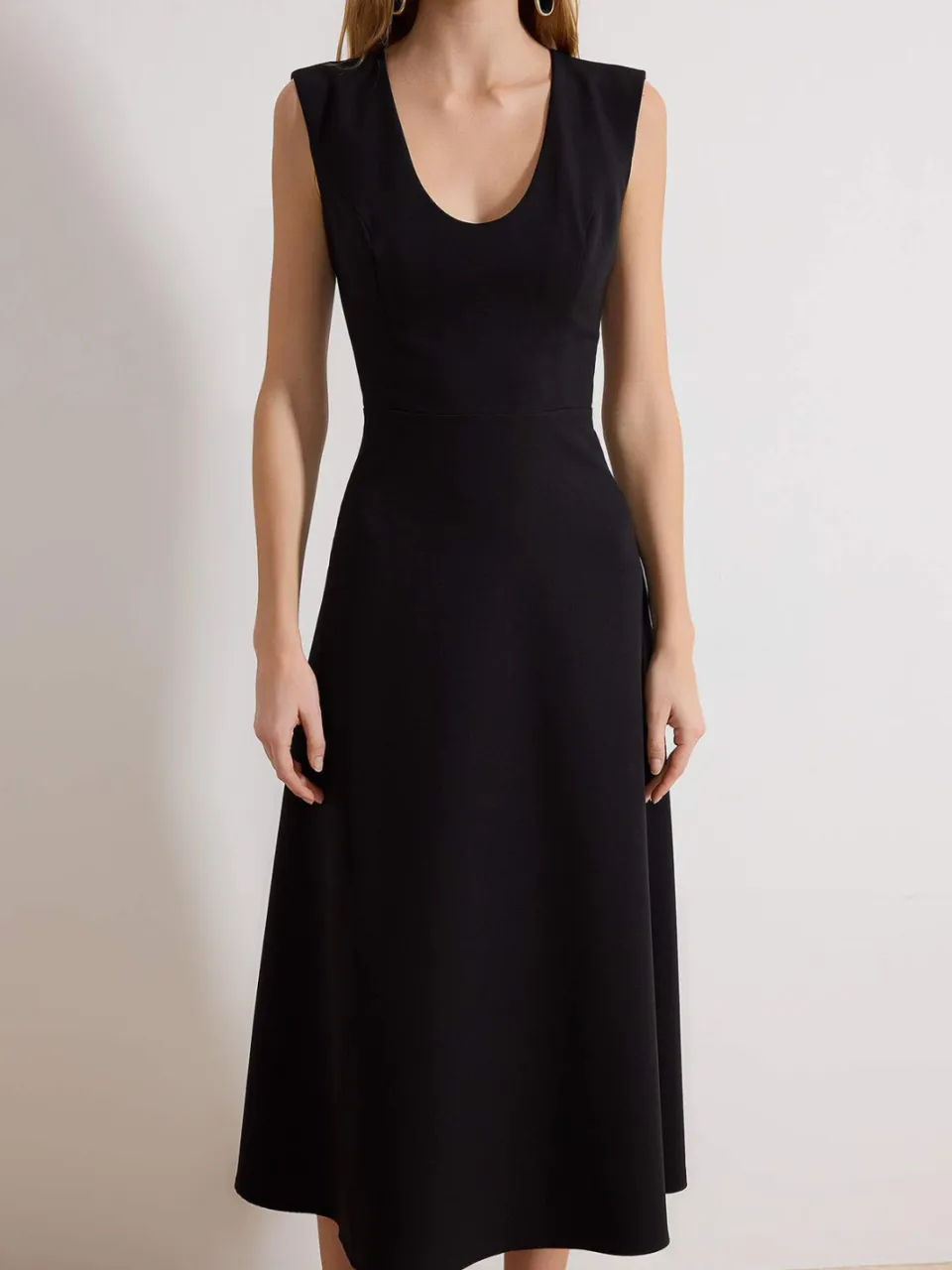 Turkishsouq Platte, mouwloze midi-jurk voor dames, casual/dagelijks, A-lijn zwart, foto 2