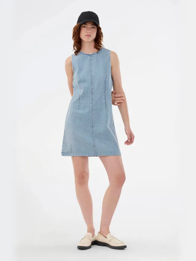 Modström spijkerjurk light blue denim