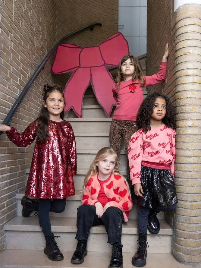 Jubel Queen Of Hearts jurk met pailletten donkerrood, foto 6