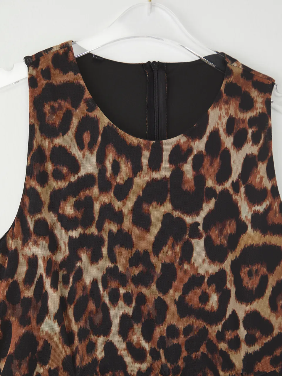 Turkishsouq Curve Damesjurk in bruin met dierenprint, mouwloos, stijlvol/getailleerd, geschikt voor een avondje uit in grote maten, foto 2