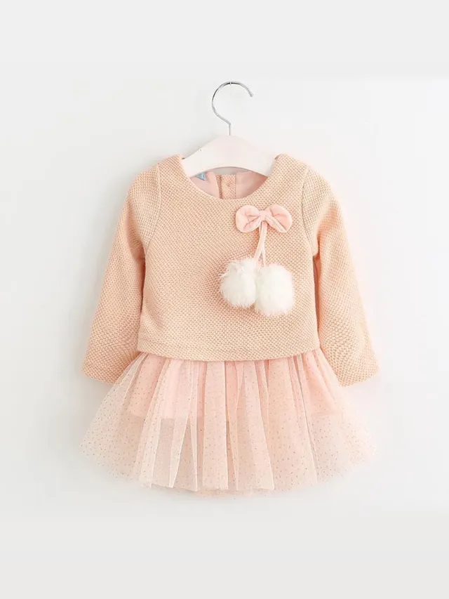 Baby Garden Meisjes jurk roze van zachte stof