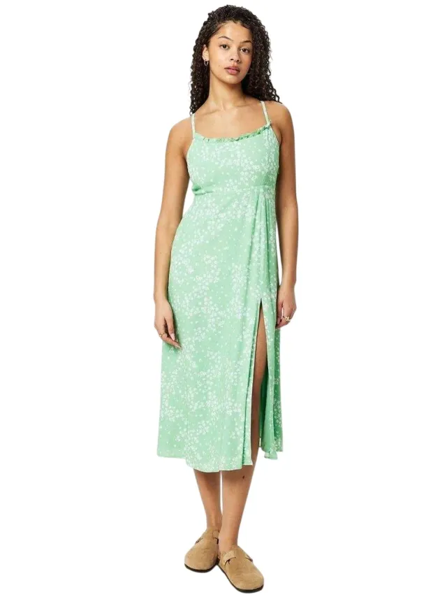 Jack Wills Slipjurk met bloemenprint en vierkante halslijn voor dames (Groen)