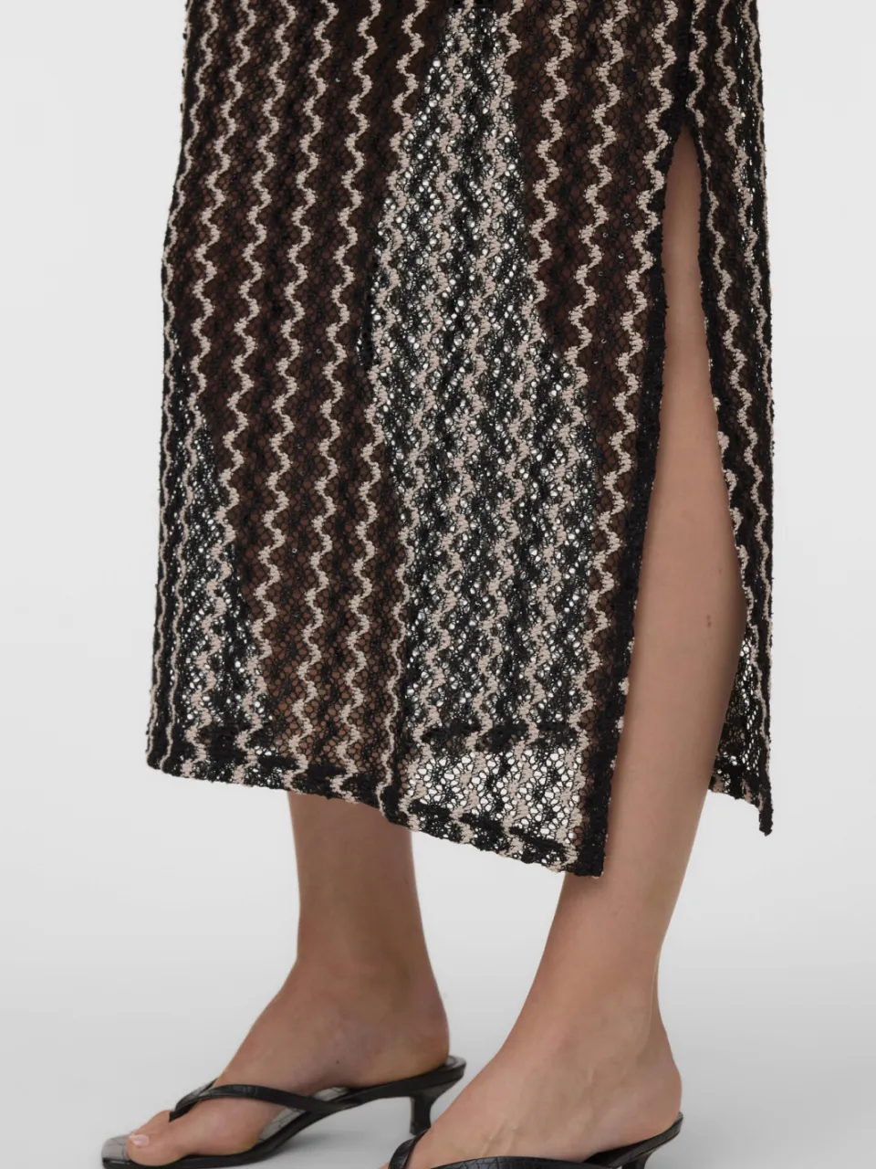 Vero Moda gestreepte midi jurk zwart, foto 7
