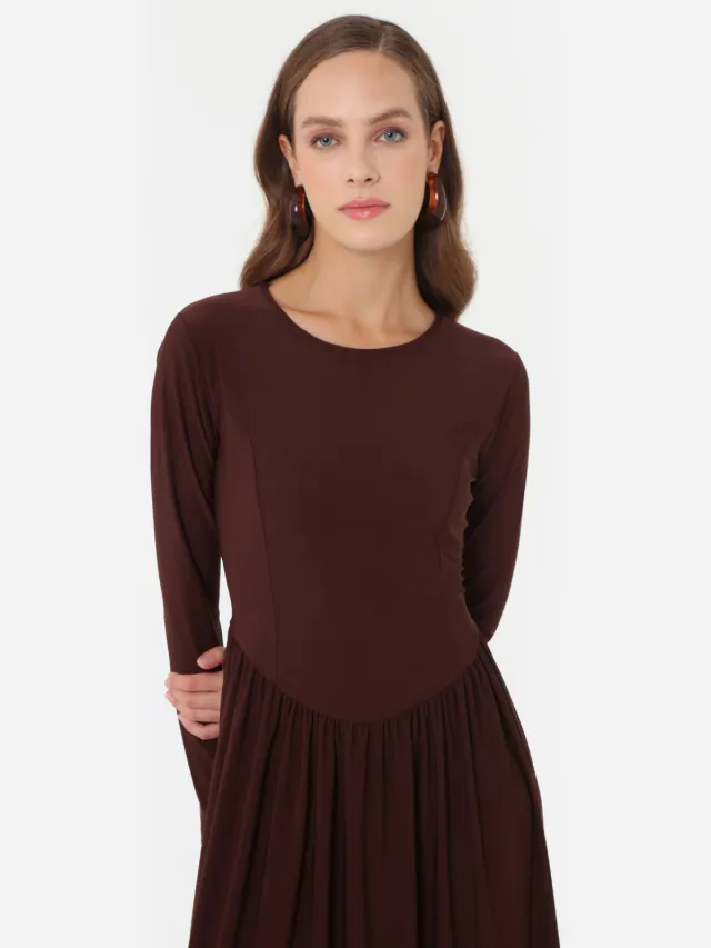 Refka Modest Dress Refka Chocoladebruin