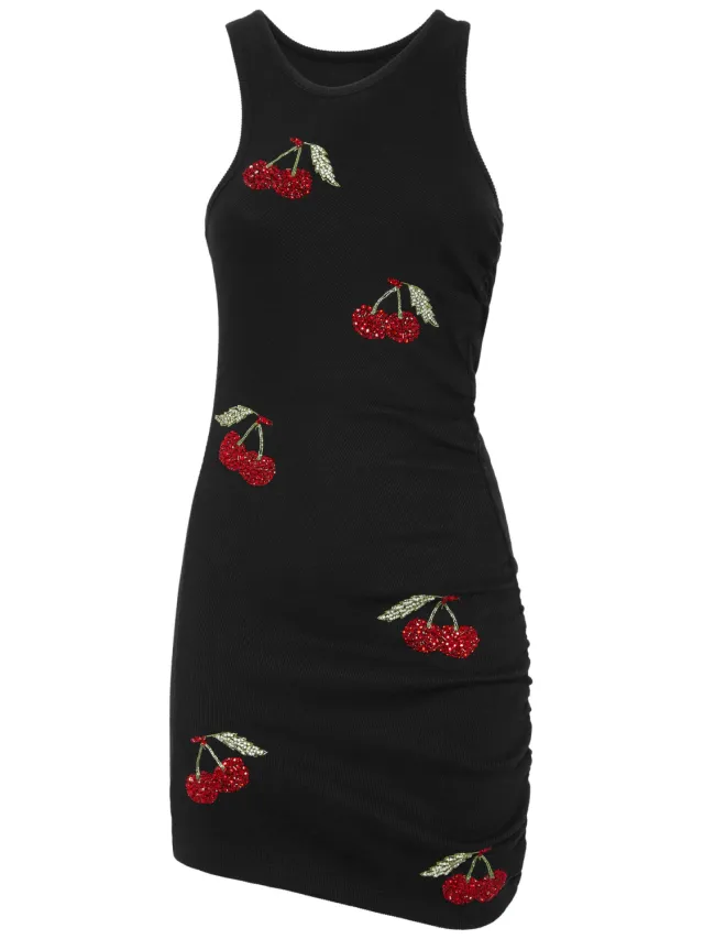 Philipp Plein Korte Jurk Cherries zwart, foto 2